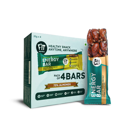 Pack of 12 | Premium Energy Bar | Almonds(73%), Sea Salt & Dark Chocolate | No Added Sugar | Protein & Fiber rich
