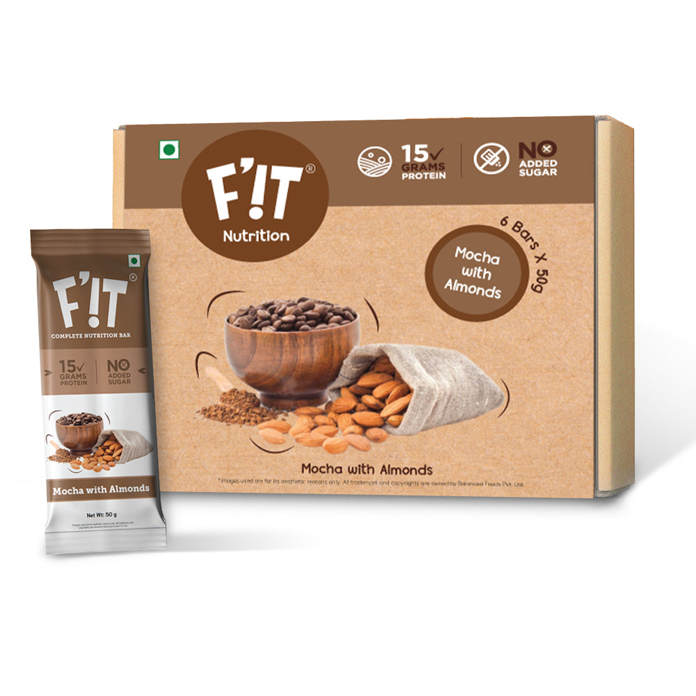 Mocha with Almond Whey Protein Bar, Pack of 18